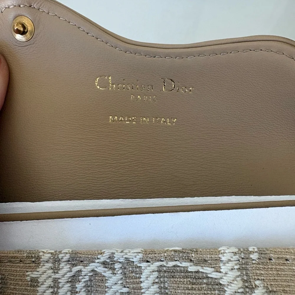 Dior Tan and Cream Saddle Card Wallet